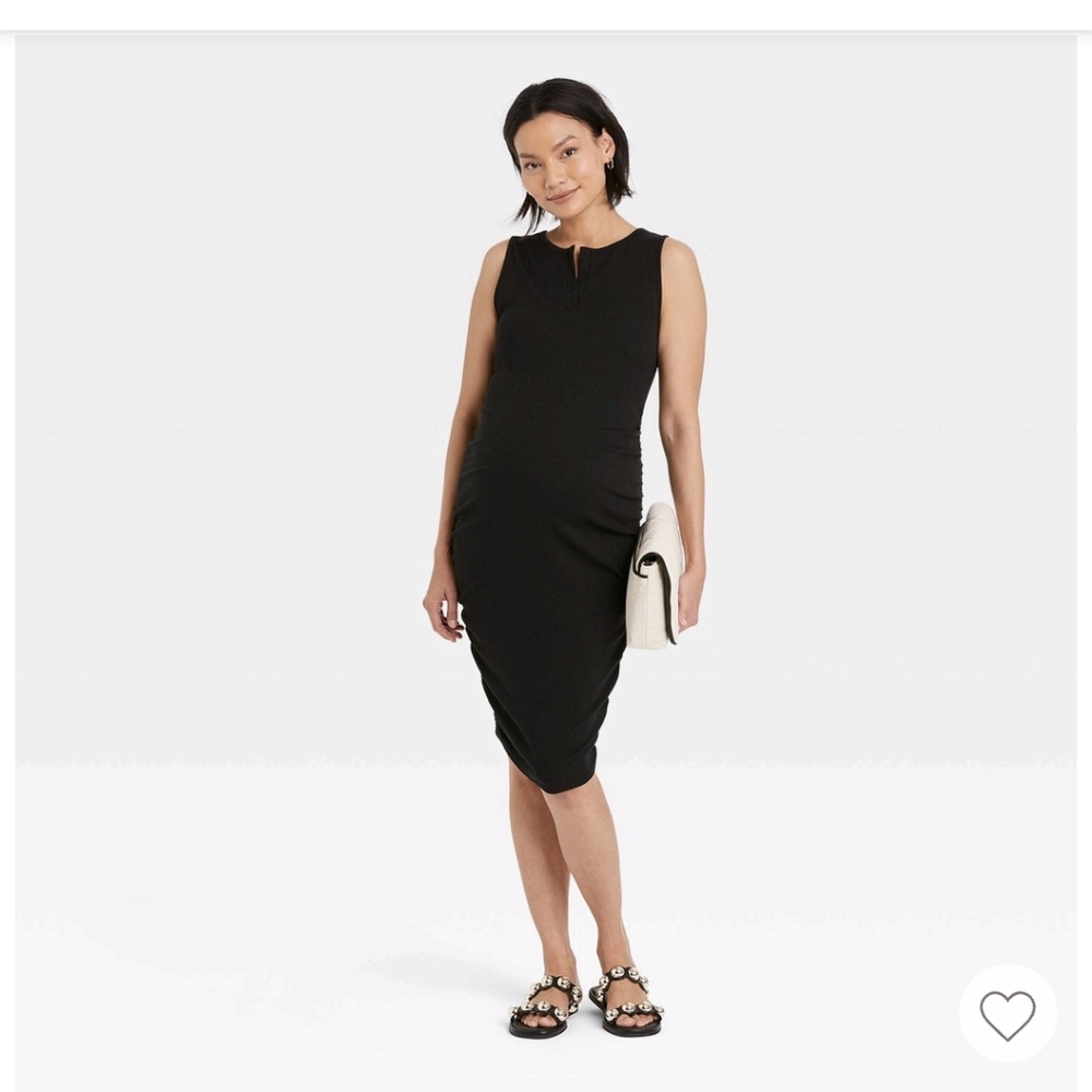 Ingrid & Isabel Maternity Split Neck Midi Tank Dress Brown - XL
